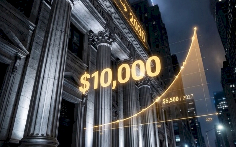 Emas Bisa Tembus $10.000 Sebelum 2030, Tapi Potensi Naik Perak Mulai Menyempit
