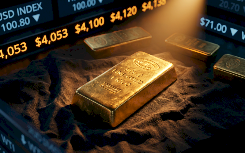 Emas Rebound ke $4.120, Dolar Melemah dan Minyak Turun Jadi Katalis